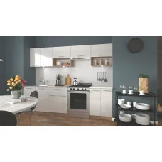 VIOLA 260 KITCHEN SET BODY: SONOMA OAK, FRONTS: WHITE GLOSS